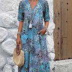 Vestido floral boho com bolsos — Bene Donna — imagem 04