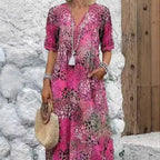 Vestido floral boho com bolsos — Bene Donna — imagem 05
