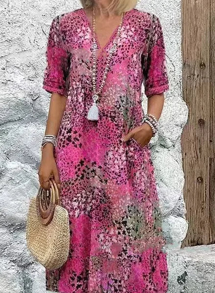 Vestido floral boho com bolsos — Bene Donna — imagem 11