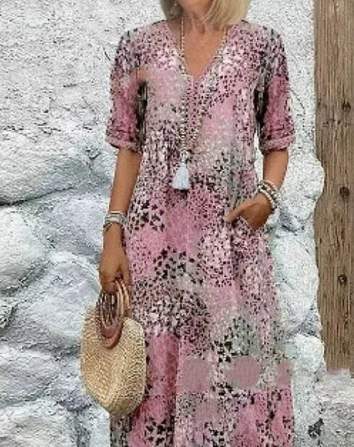 Vestido floral boho com bolsos — Bene Donna — imagem 12