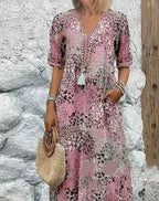 Vestido floral boho com bolsos — Bene Donna — imagem 12