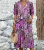 Vestido floral boho com bolsos — Bene Donna — imagem 13