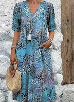 Vestido floral boho com bolsos — Bene Donna — imagem 16