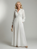 Vestido longo de mangas longas com botões no busto — Bene Donna — imagem 01