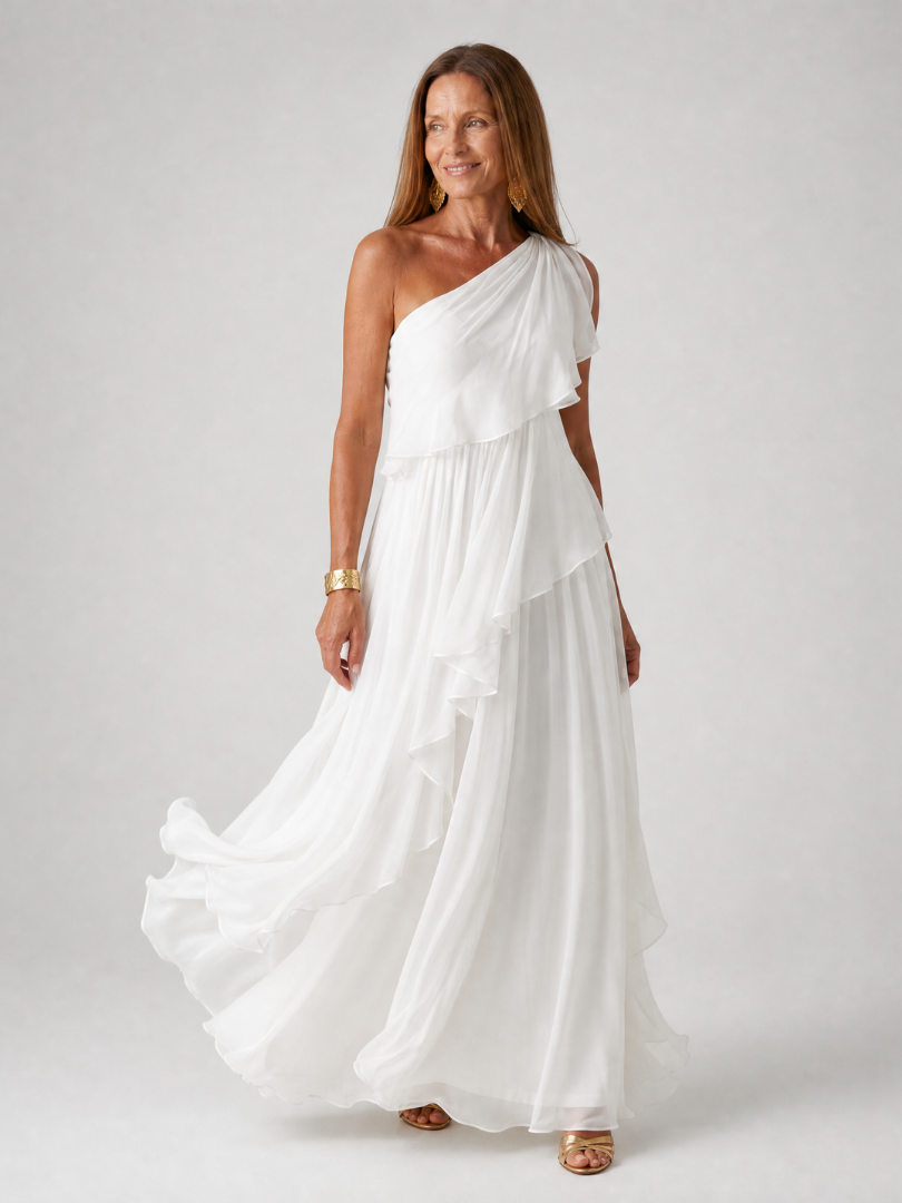 Vestido longo feminino com babados — Bene Donna — imagem 08