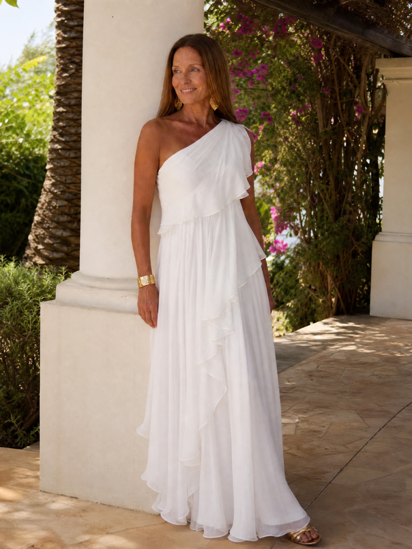 Vestido longo feminino com babados — Bene Donna — imagem 09