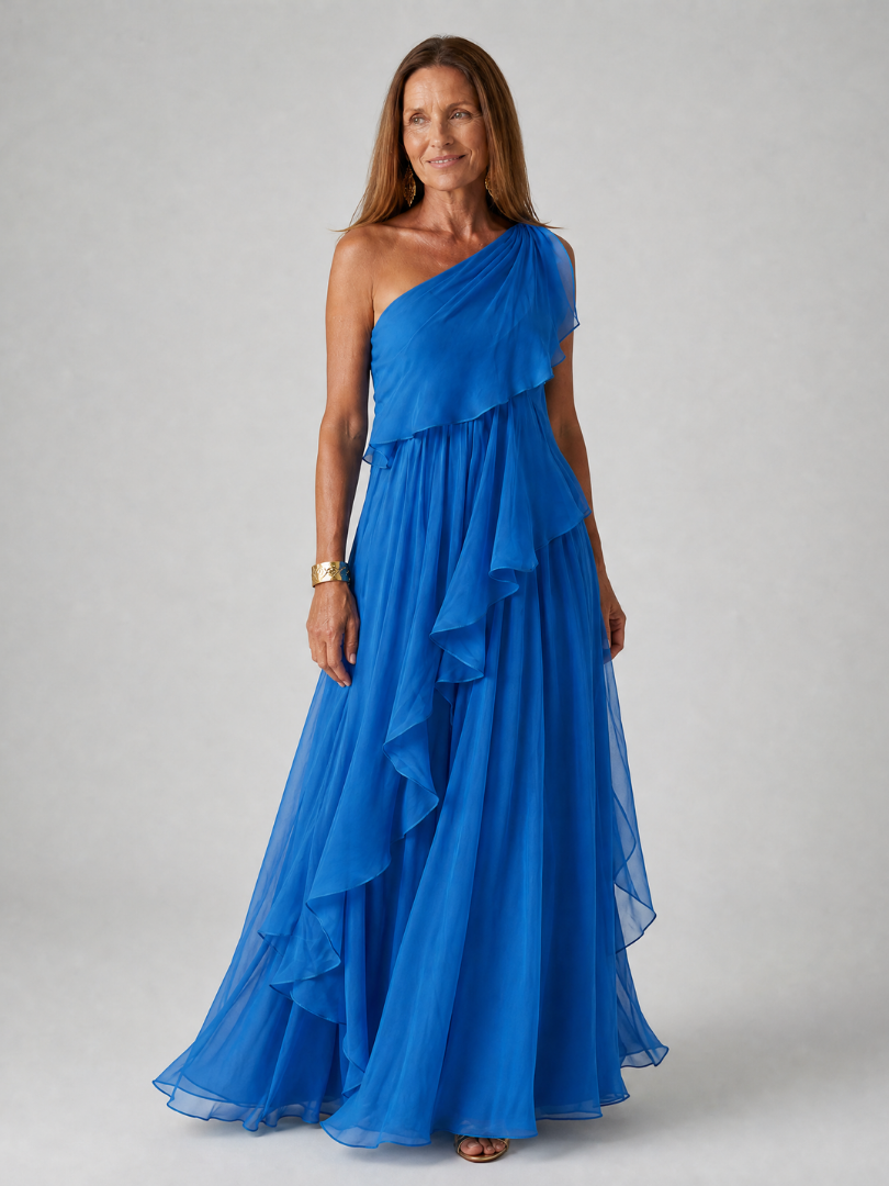 Vestido longo feminino com babados — Bene Donna — imagem 10