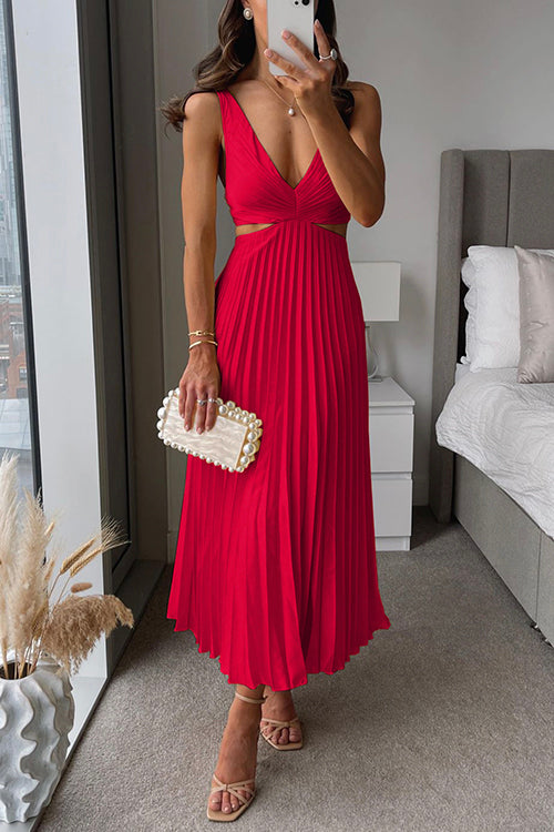 Vestido longo plissado com recorte na cintura — Bene Donna — imagem 13
