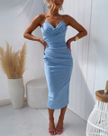 Vestido midi ajustado com franzidos — Bene Donna — imagem 04