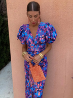 Vestido midi com pregas e cintura marcada — Bene Donna — imagem 05
