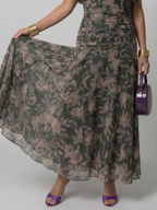 Vestido midi ombro a ombro com saia evasê — Bene Donna — imagem 15