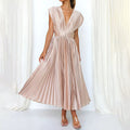 Vestido midi plissado de festa — Bene Donna — imagem 05