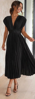 Vestido midi plissado de festa — Bene Donna — imagem 06