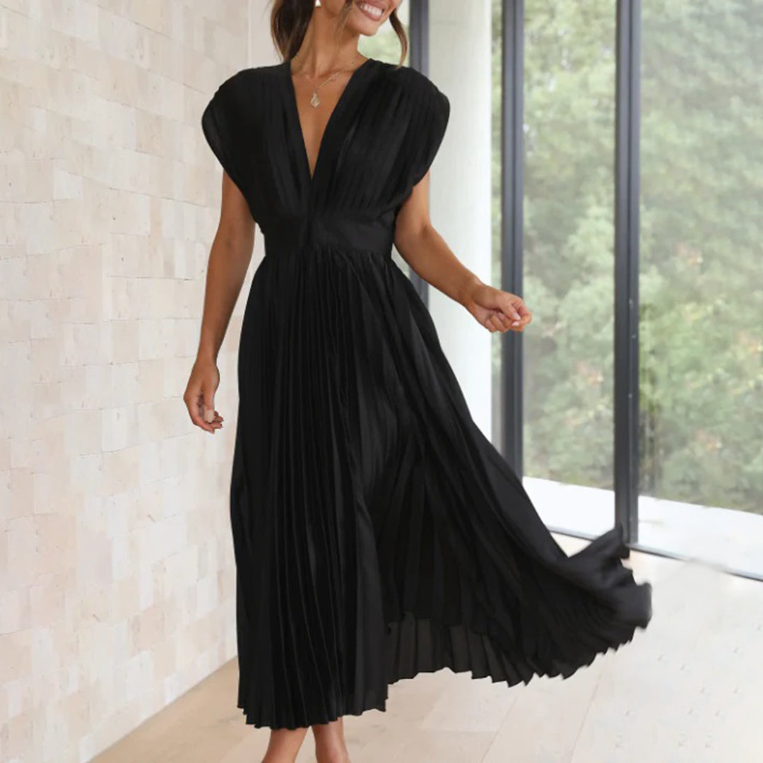 Vestido midi plissado de festa — Bene Donna — imagem 07
