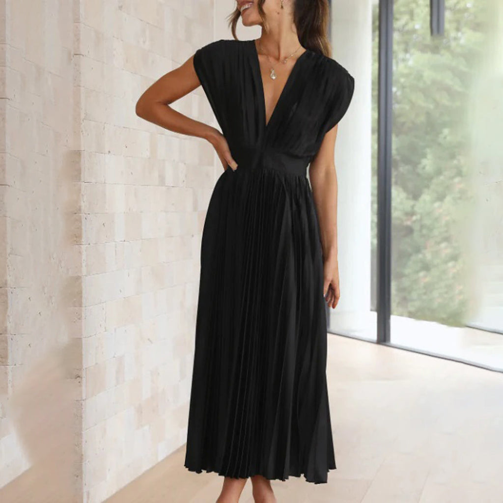 Vestido midi plissado de festa — Bene Donna — imagem 09