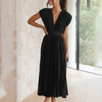 Vestido midi plissado de festa — Bene Donna — imagem 09