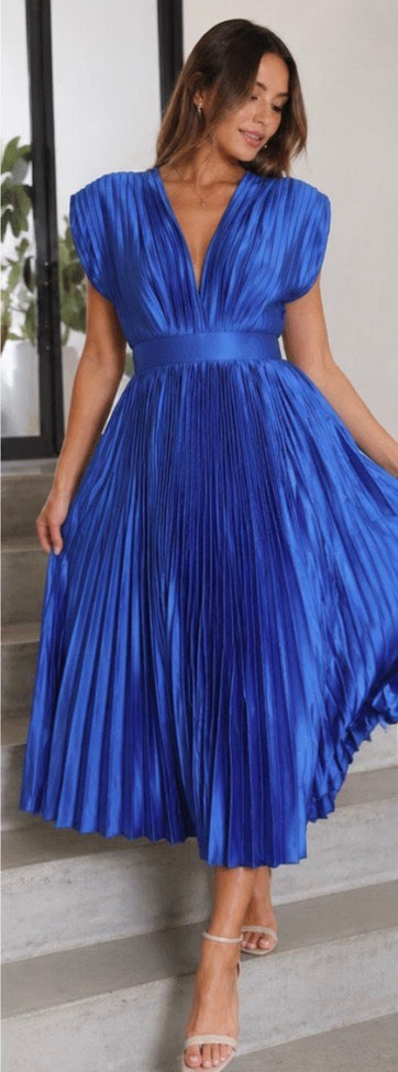 Vestido midi plissado de festa — Bene Donna — imagem 10