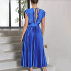 Vestido midi plissado de festa — Bene Donna — imagem 12