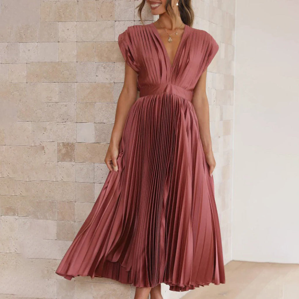 Vestido midi plissado de festa — Bene Donna — imagem 15