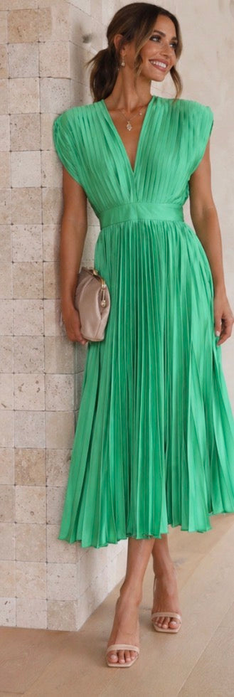 Vestido midi plissado de festa — Bene Donna — imagem 17