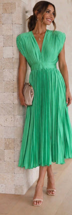 Vestido midi plissado de festa — Bene Donna — imagem 17