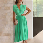 Vestido midi plissado de festa — Bene Donna — imagem 18
