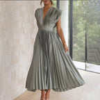 Vestido midi plissado de festa — Bene Donna — imagem 22