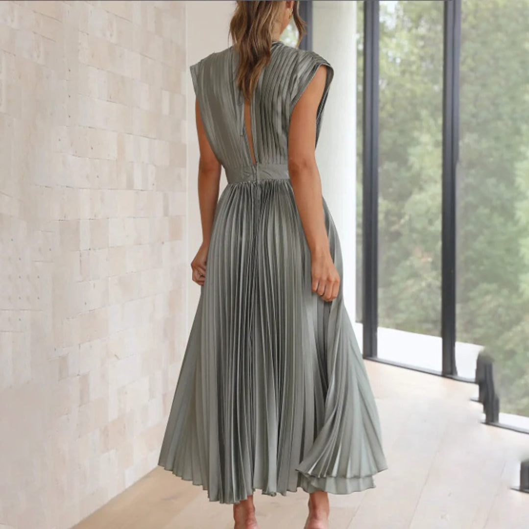 Vestido midi plissado de festa — Bene Donna — imagem 23