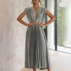 Vestido midi plissado de festa — Bene Donna — imagem 24