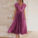Vestido midi plissado de festa — Bene Donna — imagem 26