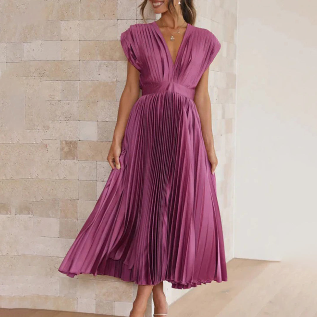 Vestido midi plissado de festa — Bene Donna — imagem 26