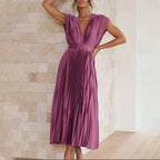 Vestido midi plissado de festa — Bene Donna — imagem 28